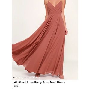 Lulus bridesmaid dress All About Love Rusty Rose